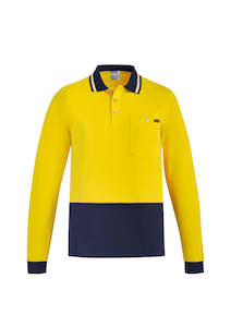 Hi Vis Work Wear: ZH430 - Mens Hi Vis Cotton Long Sleeve Polo - UNBRANDED