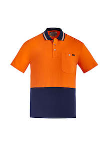 Hi Vis Work Wear: ZH435 - Mens Hi Vis Cotton Short Sleeve Polo - UNBRANDED
