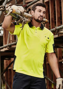 Hi Vis Work Wear: ZH465 - Mens Hi Vis Reinforced Squad Short Sleeve Polo - UNBRANDED
