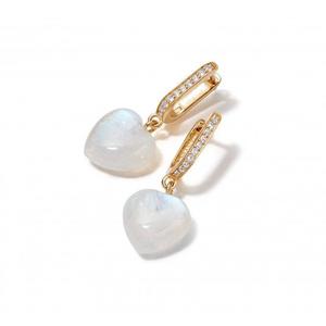 Daisy London: Daisy London Gold Plated Moonstone Heart Drop Earrings