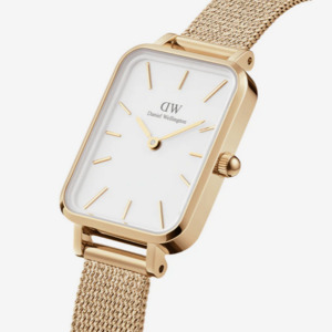 Daniel Wellington Quadro Pressed Evergold White 20x26 Dial With Yellow Gold Plat&hellip;