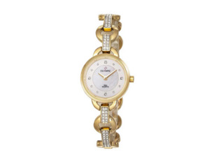 Olympic Ladies Round Mother Of Pearl Dial Stone Set Watch