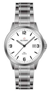 Olympic Nurses Watches: Olympic Gents Titanium White Dial with Link Strap