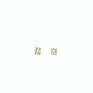 Gold Jewellery: 9ct Yellow Gold Diamond Stud Earrings
