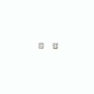9ct White Gold Diamond Four Claw Stud Earrings