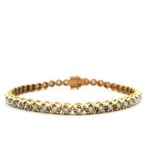 Gold Jewellery: 9ct Yellow Gold Diamond Tennis Bracelet