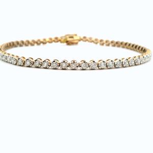 9ct Yellow Gold Diamond Tennis Bracelet