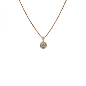 Pink Diamond & White Gold 9ct Rose & White Gold Cluster Pendant