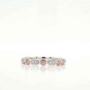 Pink Diamond: Pink Diamond & White Diamond 9k White & Rose Gold Ring