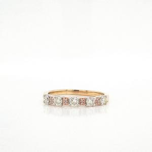 Pink Diamond & White Diamond 9k Tri Tone Ring