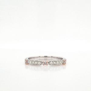 Pink Diamond & White Diamond 9k White & Rose Gold Ring