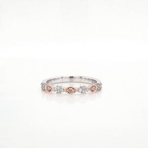 Pink Diamond & White Diamond 9k White & Rose Gold Ring