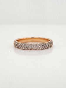 Pink Diamond 18k Rose Gold Pave Ring