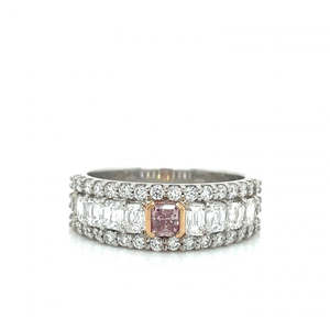 Pink Diamond & White Diamond 18ct White Gold Multi Shape Ring