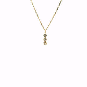 Diamond 0.03ct Three Stone Drop Pendant
