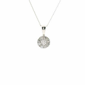 Diamond Jewellery: Diamond 0.33ct Cluster Pendant in 9ct White Gold