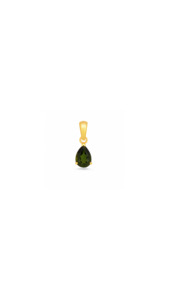 Green Sapphire Pear Cut Pendant in 9ct Yellow Gold
