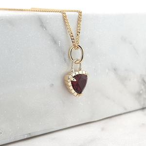 Garnet 9k Yellow Gold Pendant