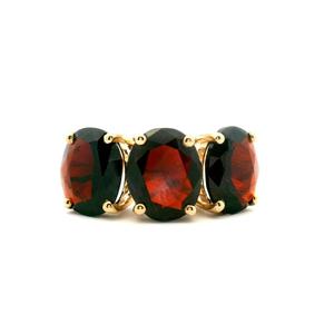 Garnet: Garnet 9k Yellow Gold Three Stone Ring
