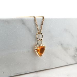 Citrine: Citrine 9k Yellow Gold Pendant