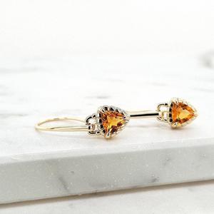 Citrine Drop Hook Earrings in 9ct Yellow Gold