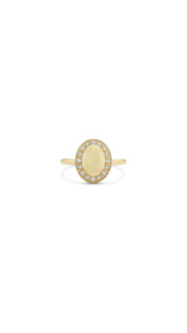 Opal & Diamond Halo Ring in 9ct Yellow Gold