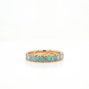 Opal: Opal 9ct Yellow Gold Scallop Set Ring