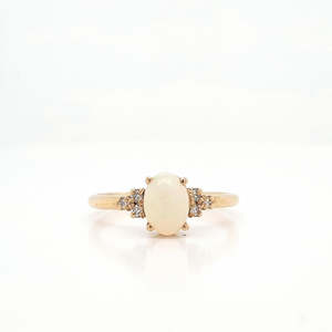 Opal & Diamond 9ct Yellow Gold Ring