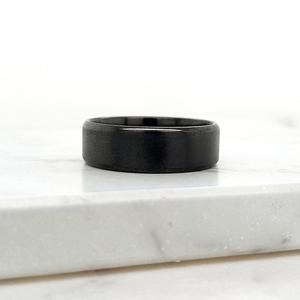 Gents Wedding Bands: Gents Black Zirconium Sanded Band