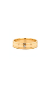 Diamond Groove Band in 9ct Yellow Gold