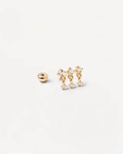 PD Paola 18ct Gold Plated Sol Stud Earring PAIR