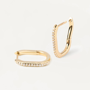 PD Paola Gold Plated Evergreen Spike Hoop Earrings