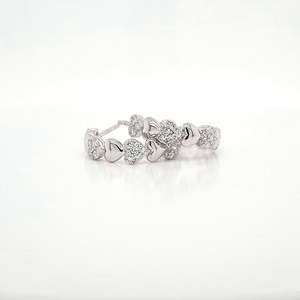 Georgini: Georgini Sterling Silver Sweetheart Sparkly Heart Hoop Earrings