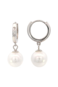 Georgini: Georgini Sterling Silver Adagio Nine-2-Five Pearl Hoop Earrings