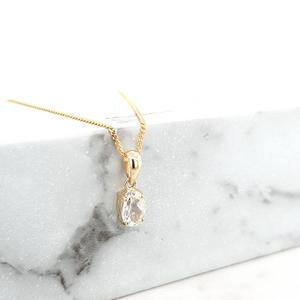 Clear Quartz 9k Yellow Gold Oval Pendant