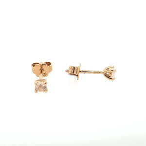 Rose Quartz Earrings in 9ct Yellow Gold