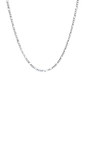 Chain Collier Necklace Pendants: Sterling Silver Diamond Cut Figaro Chain
