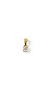 Diamond Solitaire Pendant in 9ct Yellow Gold