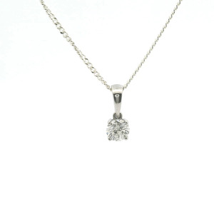Diamond Pendants: Diamond 9ct White Gold Solitaire Pendant