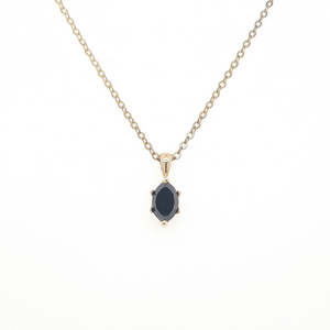 Diamond Pendants: Diamond Pendant - 18ct Yellow Gold 1.98ct Black Marquise Diamond Pendant