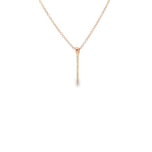 Diamond 9ct Yellow Gold Diamond North South Bar Necklace Pendant
