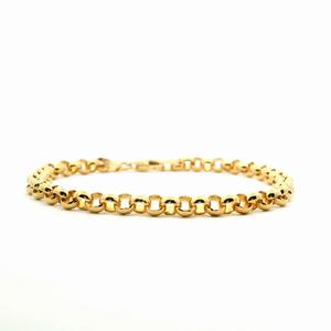 Gold Bracelets: 9ct Yellow Gold Round Belcher Chain Bracelet
