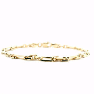 Gold Bracelets: 9ct Yellow Gold Anchor 3.1 Figaro Bracelet