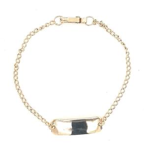 Gold Bracelets: 9ct Yellow Gold Curb Link ID Bracelet