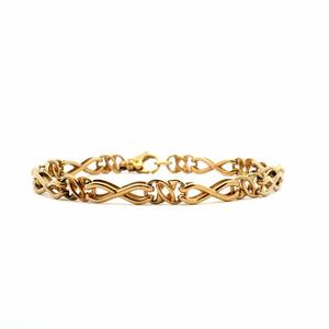 9ct Yellow Gold Crossover 2-bar Gate Bracelet
