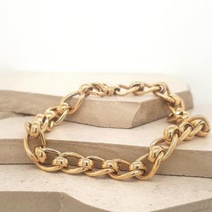 Gold Bracelets: 9ct Yellow Gold Medium Rollercurb Bracelet