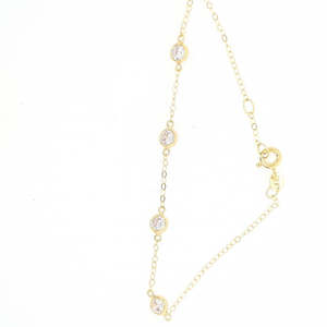 9ct Yellow Gold Crystal Bracelet