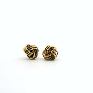 Estate 9ct Yellow Gold Knot Stud Earrings