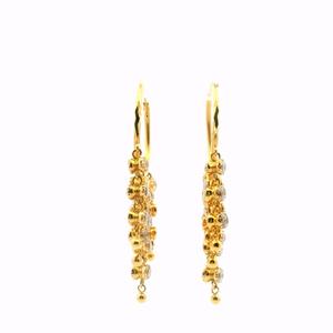Estate Earrings: Estate 22ct Yellow Gold Cubic Zirconia Hoop Earrings