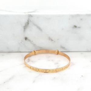 Childrens Bracelets Bangles: 9ct Yellow Gold Engraved Baby Bangle